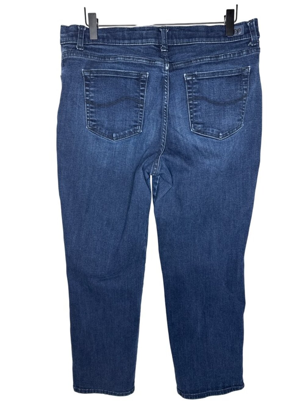 Lee Womens 14 Short Straight Leg Jeans Relaxed Fit Mid Rise Blue Stretch Denim - Picture 2 of 8